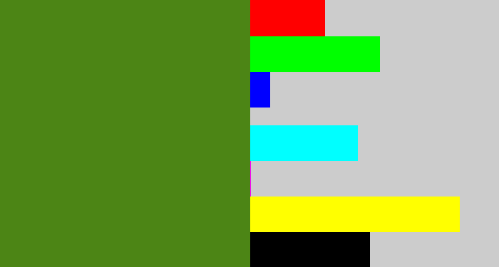 Hex color #4c8515 - sap green