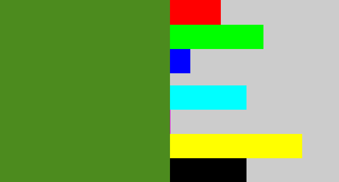 Hex color #4c8b1e - sap green