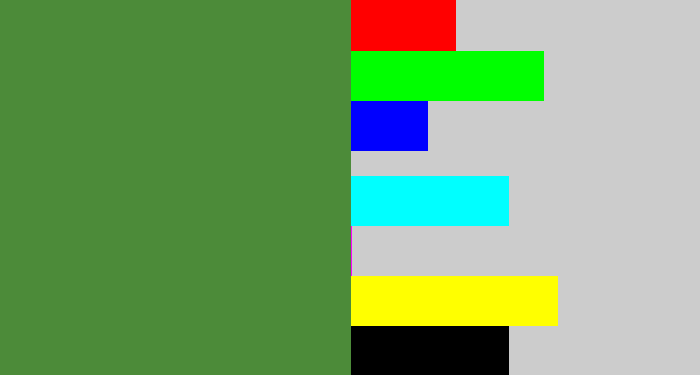 Hex color #4c8b39 - fern green