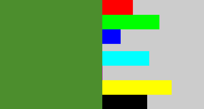 Hex color #4c8e2d - mossy green