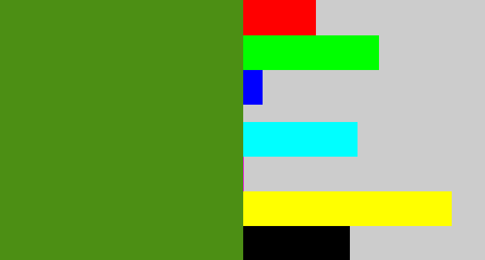 Hex color #4c8f14 - sap green