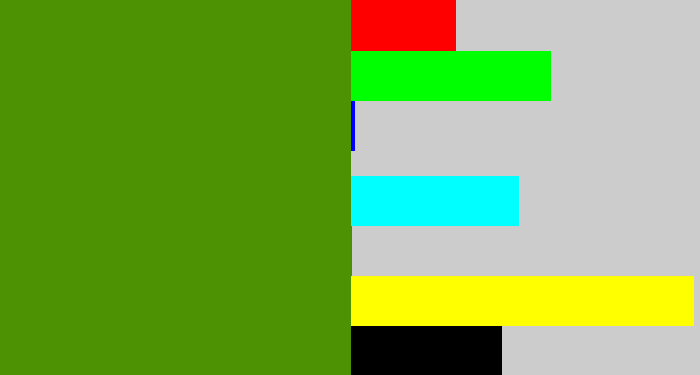 Hex color #4c9203 - grassy green