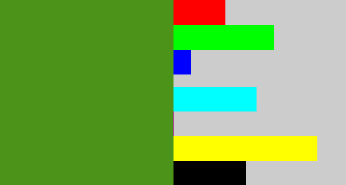 Hex color #4c9319 - sap green