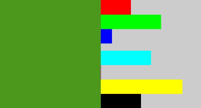 Hex color #4c981d - sap green