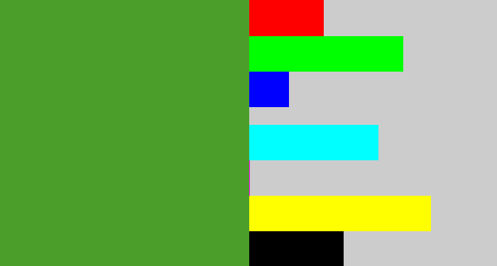 Hex color #4c9e2a - grass