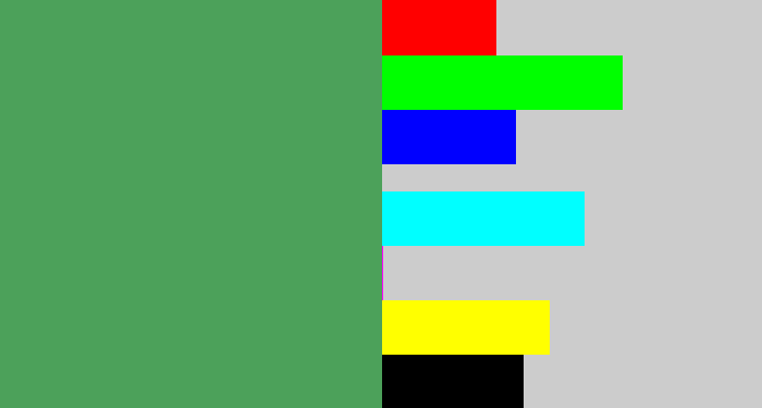 Hex color #4ca15a - dark pastel green