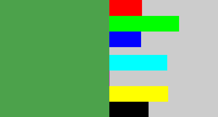 Hex color #4ca24b - mid green