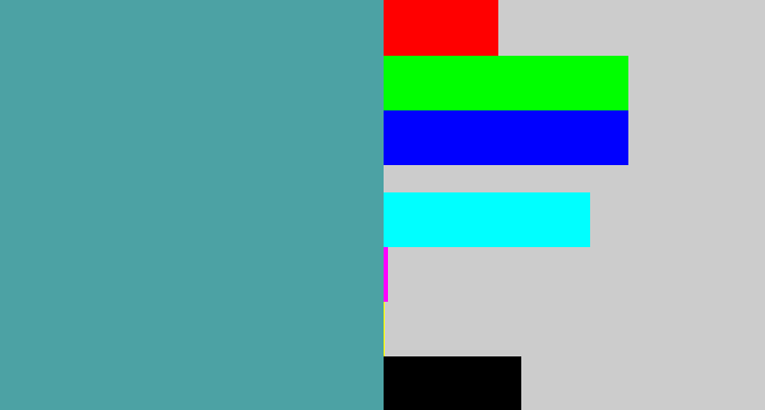 Hex color #4ca2a4 - greeny blue