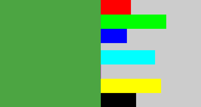 Hex color #4ca542 - mid green