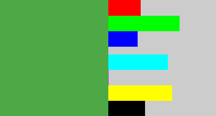Hex color #4ca946 - mid green