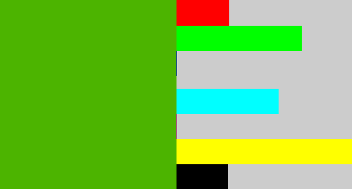Hex color #4cb400 - kermit green