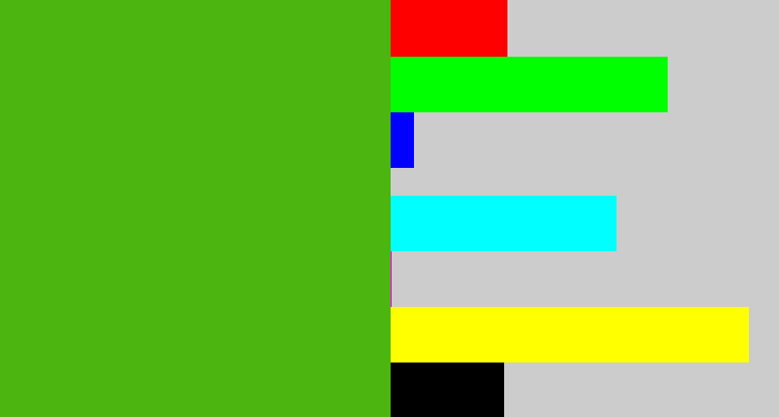 Hex color #4cb50f - frog green