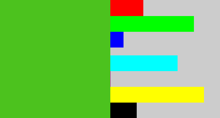 Hex color #4cc21e - frog green