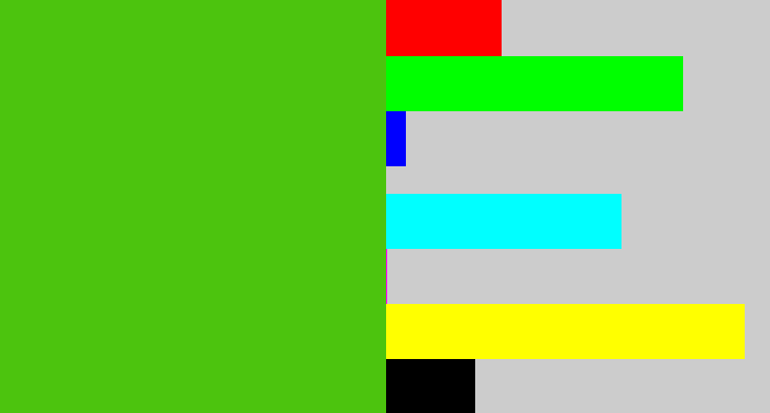 Hex color #4cc40e - frog green