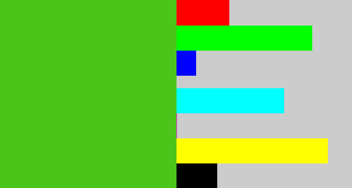Hex color #4cc51b - frog green