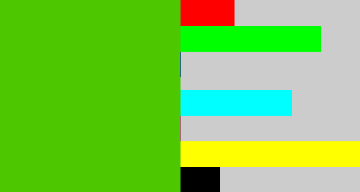 Hex color #4cc700 - frog green
