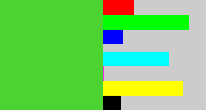Hex color #4cd331 - toxic green