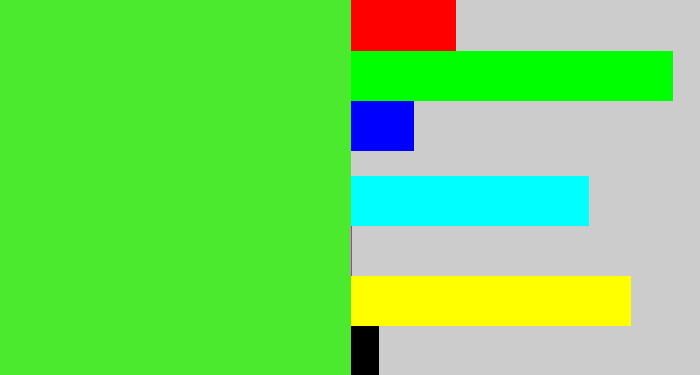 Hex color #4cea2e - toxic green