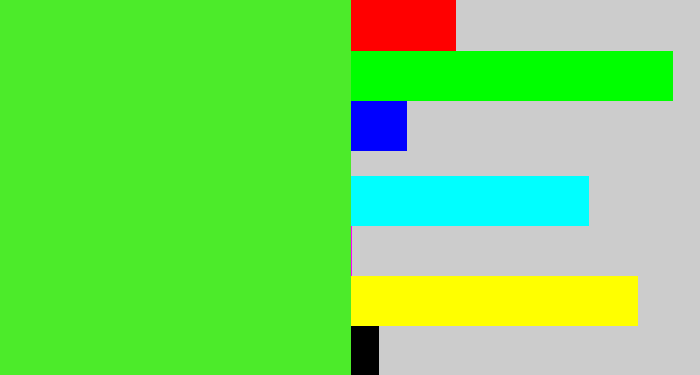 Hex color #4ceb2a - toxic green