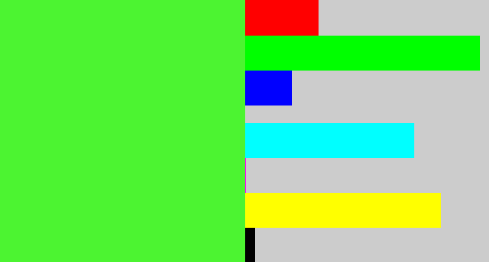 Hex color #4cf431 - toxic green