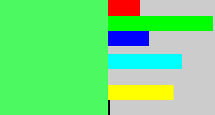 Hex color #4cf961 - light bright green