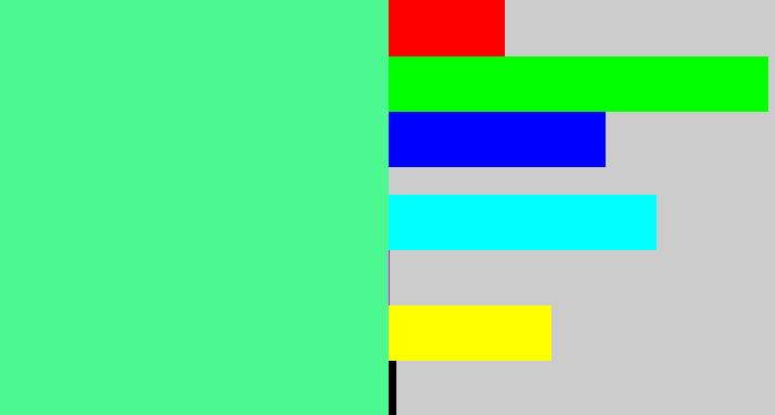 Hex color #4cf990 - sea green