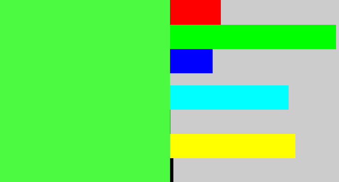 Hex color #4cfa41 - light neon green