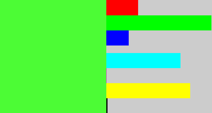 Hex color #4cfc35 - light neon green