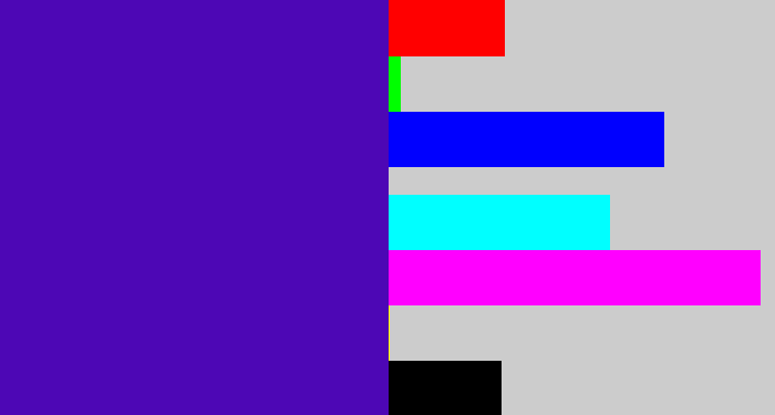 Hex color #4d07b5 - violet blue