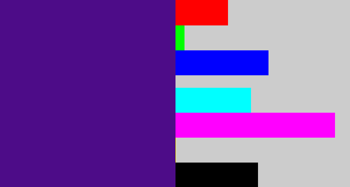 Hex color #4d0c88 - indigo