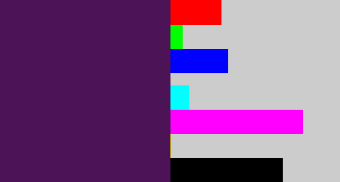 Hex color #4d1357 - plum purple
