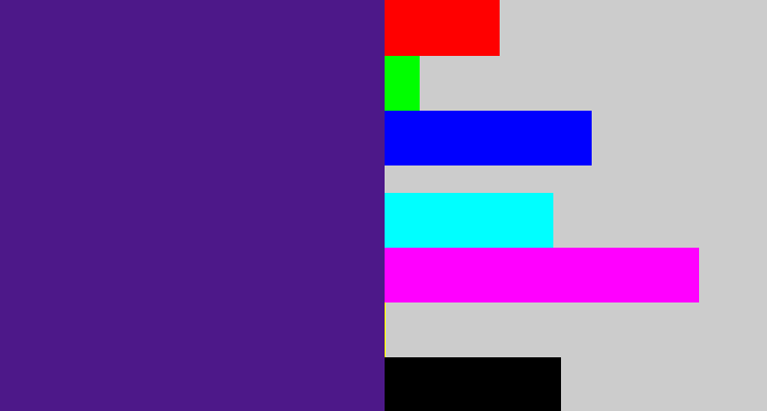 Hex color #4d1889 - indigo