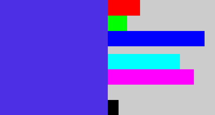 Hex color #4d2fe6 - purpley blue