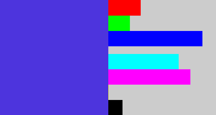 Hex color #4d34dd - blurple