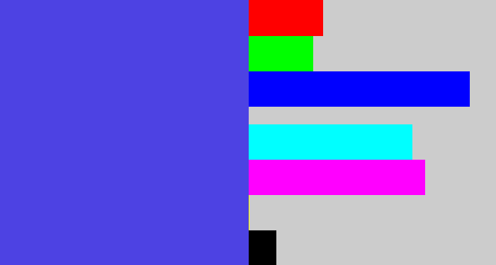 Hex color #4d42e3 - warm blue