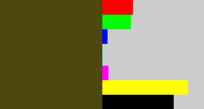 Hex color #4d480c - green brown