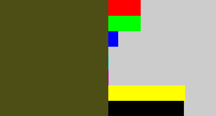 Hex color #4d4d16 - army green
