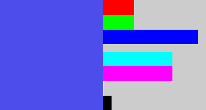 Hex color #4d4deb - warm blue