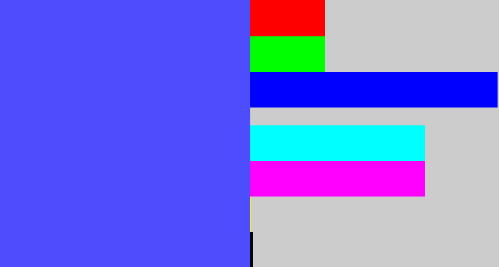 Hex color #4d4dfd - purpleish blue