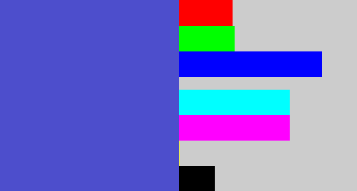 Hex color #4d4ecc - warm blue