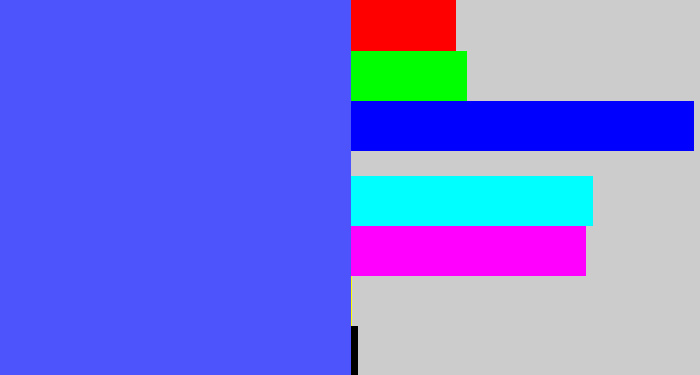 Hex color #4d54fb - purpleish blue