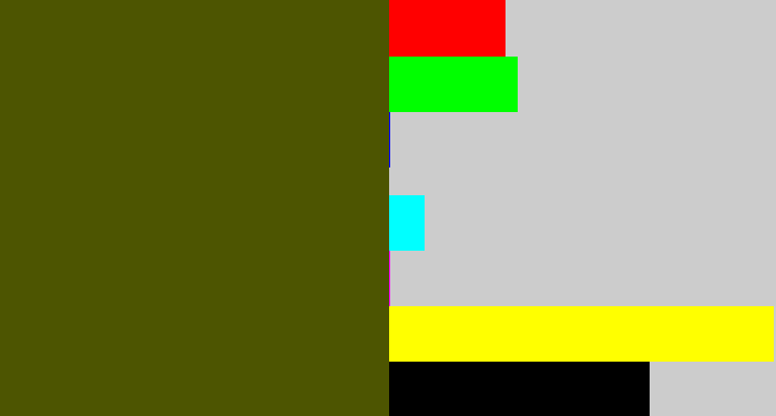 Hex color #4d5501 - green brown