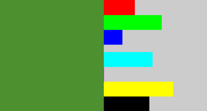 Hex color #4d902f - fern green