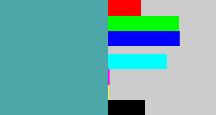 Hex color #4da6a8 - greeny blue