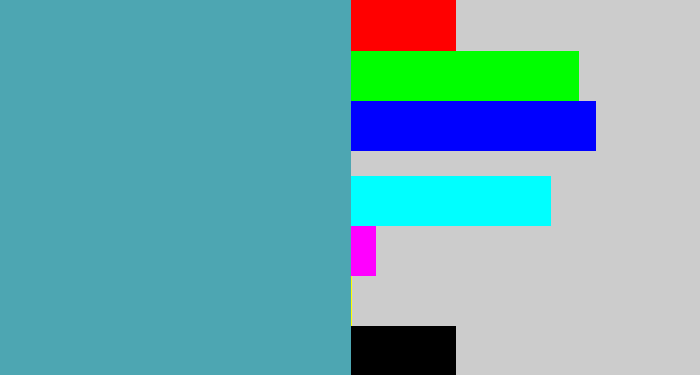 Hex color #4da6b2 - greeny blue