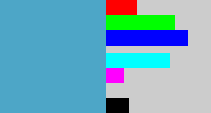 Hex color #4da6c7 - faded blue