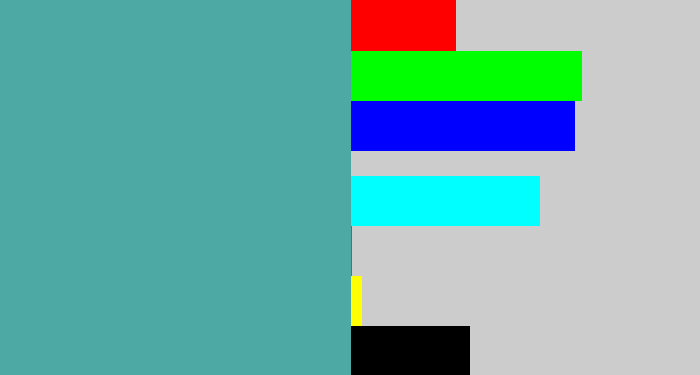Hex color #4da9a4 - greeny blue