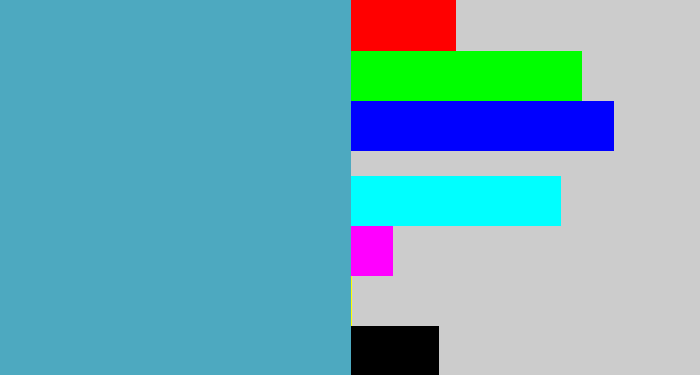 Hex color #4da9c0 - faded blue