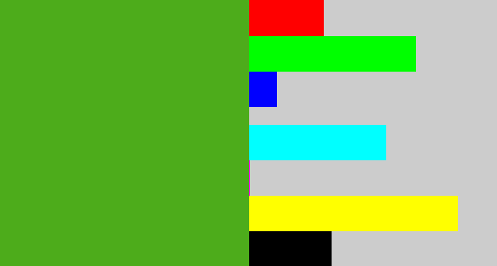 Hex color #4dac1b - lawn green