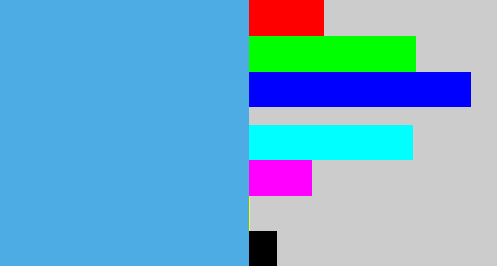 Hex color #4dace4 - dark sky blue
